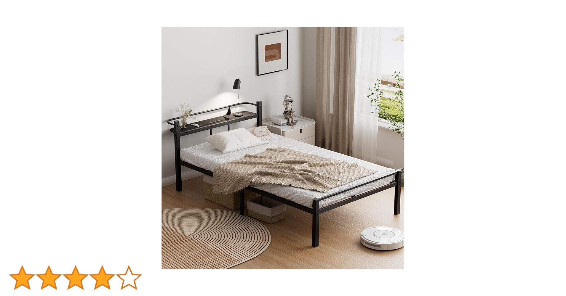 Amazon｜[SuperKois] ベッドフレーム シングル ベッド 宮棚 2口